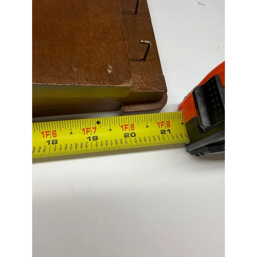 Vintage Wood Wall Mail Organizer 3 Tier Letter Bill Holder Key Hooks Brown